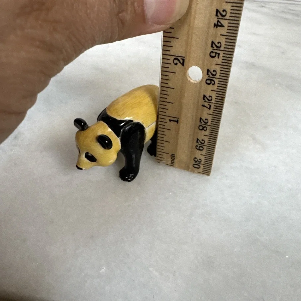 Vintage Monet Enamel Trinket Box Panda Figurine 2